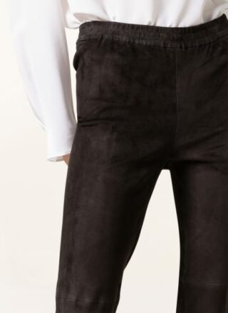 Iris Von Arnim Leggings Paisley aus Veloursleder, Grau