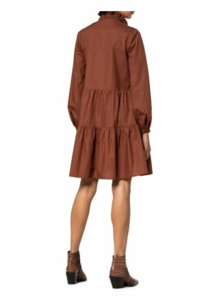 Ivy & Oak Kleid mit Rüschenbesatz, Braun