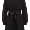 Juvia Sweatkleid mit Bindedetail, Schwarz