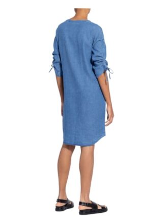 Lanius Hemdblusenkleid mit Leinen in Jeansoptik, Blau