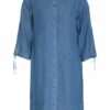 Lanius Hemdblusenkleid mit Leinen in Jeansoptik, Blau