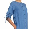 Lanius Hemdblusenkleid mit Leinen in Jeansoptik, Blau