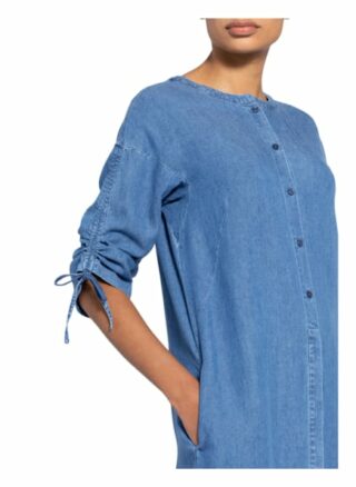 Lanius Hemdblusenkleid mit Leinen in Jeansoptik, Blau