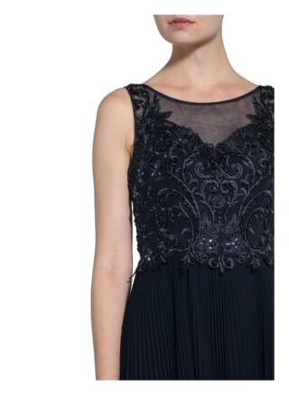 Laona Abendkleid mit Schmucksteinbesatz, Blau