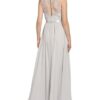 Laona Abendkleid mit Schmucksteinbesatz, Grau