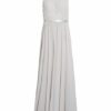 Laona Abendkleid mit Schmucksteinbesatz, Grau