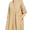 Li.Lu Hemdblusenkleid Emma mit 3/4-Arm, Beige