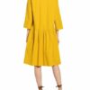 Li.Lu Hemdblusenkleid Emma mit 3/4-Arm, Gelb