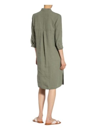 Lilienfels Hemdblusenkleid aus Leinen mit 3/4-Arm, Grün