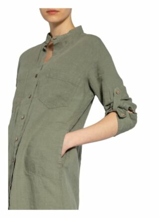 Lilienfels Hemdblusenkleid aus Leinen mit 3/4-Arm, Grün
