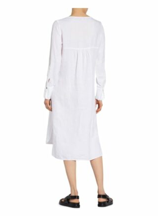 Lilienfels Hemdblusenkleid aus Leinen mit 3/4-Arm, Weiß