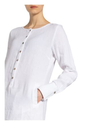 Lilienfels Hemdblusenkleid aus Leinen mit 3/4-Arm, Weiß