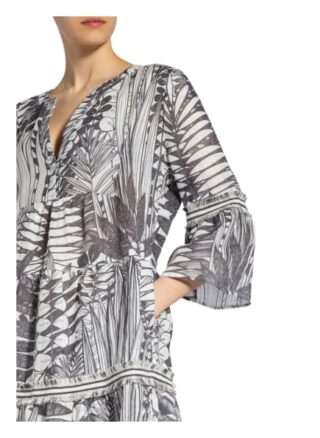 Lilienfels Leinenkleid mit 3/4-Arm, Schwarz