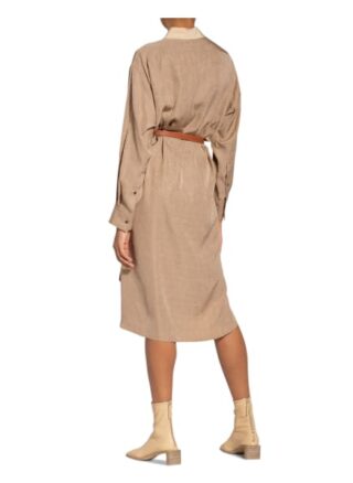 Loewe Hemdblusenkleid aus Seide, Beige