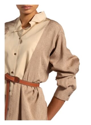 Loewe Hemdblusenkleid aus Seide, Beige