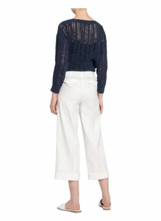 Luisa Cerano 7/8-Hose mit Leinen, Weiß