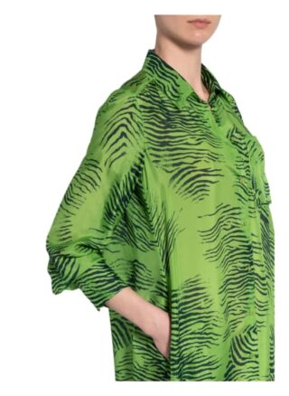 Luisa Cerano Hemdblusenkleid aus Seide, Grün
