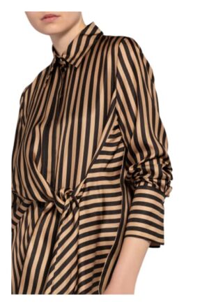 Luisa Cerano Hemdblusenkleid aus Seide, Schwarz