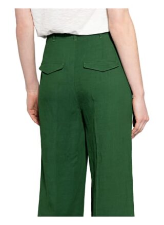 Luisa Cerano Hose mit Leinen, Grün