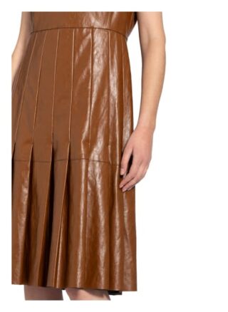 Luisa Cerano Kleid in Lederoptik, Braun