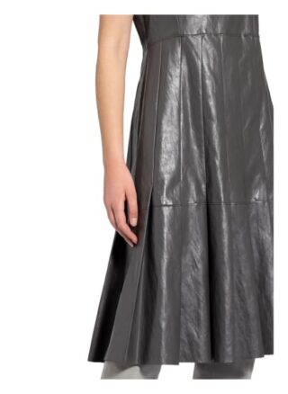 Luisa Cerano Kleid in Lederoptik, Grau