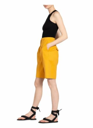 Luisa Cerano Shorts mit Leinen, Gelb