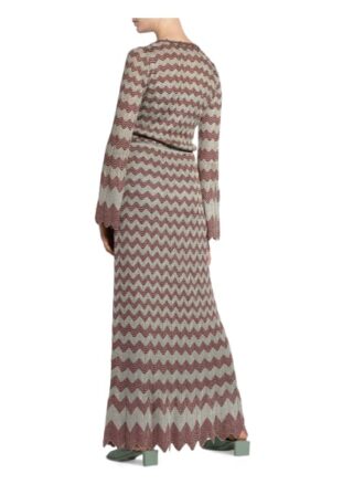 M Missoni Strickkleid mit Schluppe und Glitzergarn, Grau