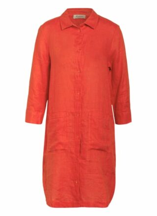 Maerz Muenchen Hemdblusenkleid aus Leinen, Orange