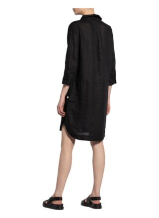 Maerz Muenchen Hemdblusenkleid aus Leinen, Schwarz