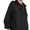 Maerz Muenchen Hemdblusenkleid aus Leinen, Schwarz