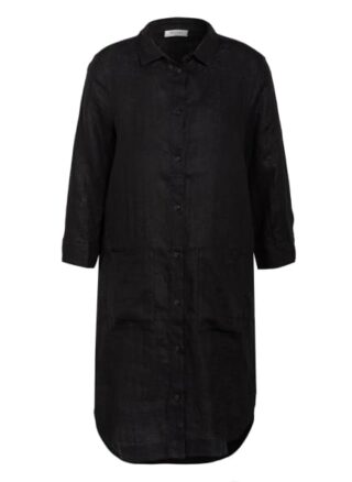 Maerz Muenchen Hemdblusenkleid aus Leinen, Schwarz