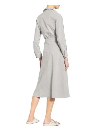 Maje Hemdblusenkleid Ralite mit Spitzeneinsatz, Blau