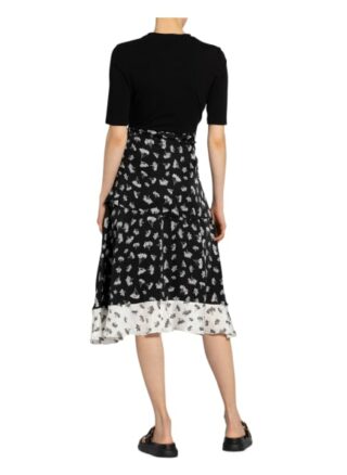 Maje Kleid Raprina im Materialmix, Schwarz