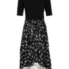 Maje Kleid Raprina im Materialmix, Schwarz