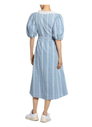 Maje Kleid Raviana mit Spitzenbesatz, Blau