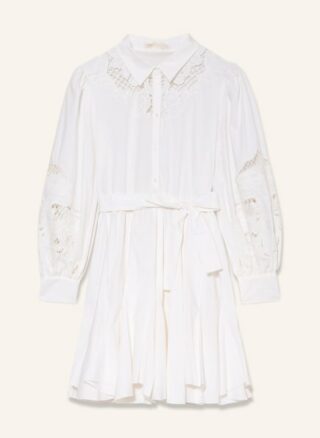 Maje Kleid Rebello mit Spitze, Weiß
