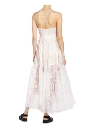 Maje Kleid Roliana mit Stickereien, Weiß