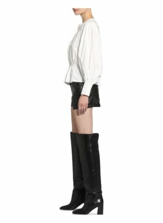 Maje Leder-Shorts Irine, Schwarz
