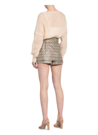 Maje Shorts Imperio mit Glitzergarn, Gold