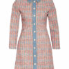 Maje Tweed-Kleid Renise mit Schmucksteinbesatz, Rot