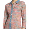 Maje Tweed-Kleid Renise mit Schmucksteinbesatz, Rot