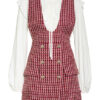 Maje Tweed-Kleid Russi mit Blusenshirt, Rot