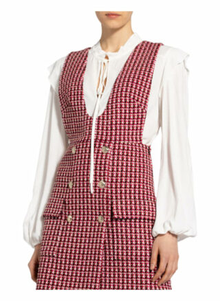 Maje Tweed-Kleid Russi mit Blusenshirt, Rot