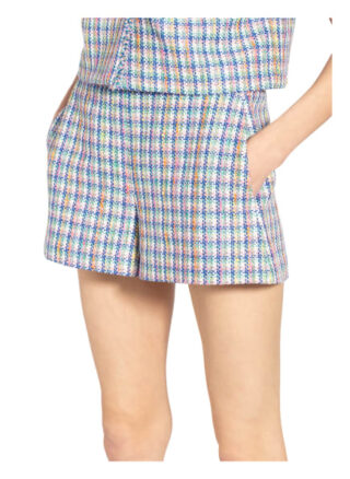 Maje Tweed-Shorts Izam mit Glitzergarn, Blau