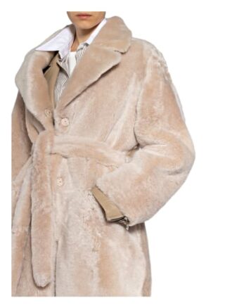 Manzoni 24 Lammfellmantel, Beige