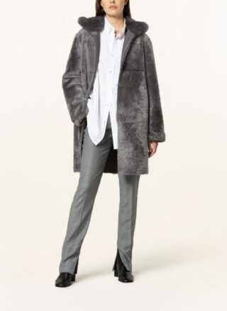 manzoni 24 Lammfellmantel Damen, Grau
