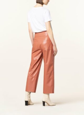 Marc Cain 7/8-Hose in Lederoptik, Pink