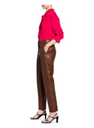 Marc Cain Hose in Lederoptik, Braun