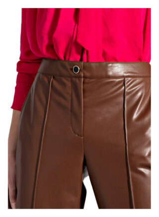 Marc Cain Hose in Lederoptik, Braun