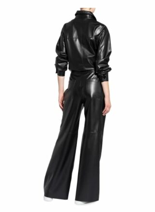 Marc Cain Hose in Lederoptik, Schwarz